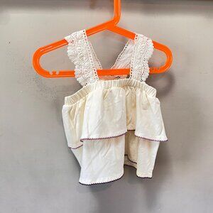 NWT Matilda Jane Enchanted Garden Coconut Tank with Lace‎ Detail sz. 4